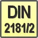 Piktogram - Typ DIN: DIN 2181/2
